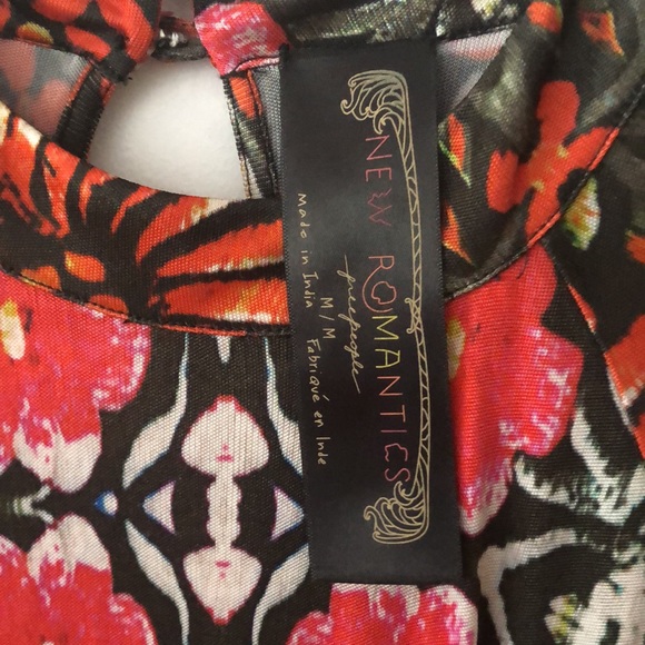 Free People A line floral red dress - Picture 3 of 4